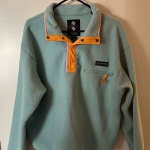 Columbia Sky Blue and Peach Fleece Jacket